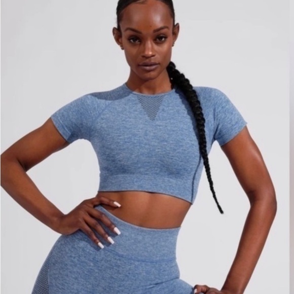 BuffBunny Recharge Seamless Crop Top (Atlantic) - Picture 3 of 4